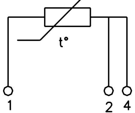 Трехпроводная схема подключения термопреобразователя ТС-Б (КТС-Б)