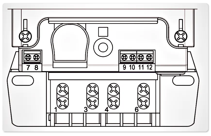  Нумерация контактов счетчика СЕ 102М S7