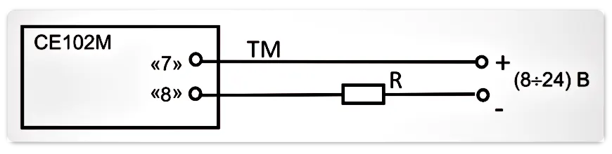 Схема подключения импульсного выхода счетчика СЕ 102М